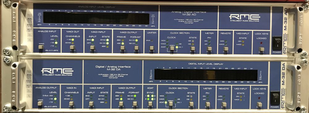How both the RME M32s should look when recording in Logic at 44.1khz