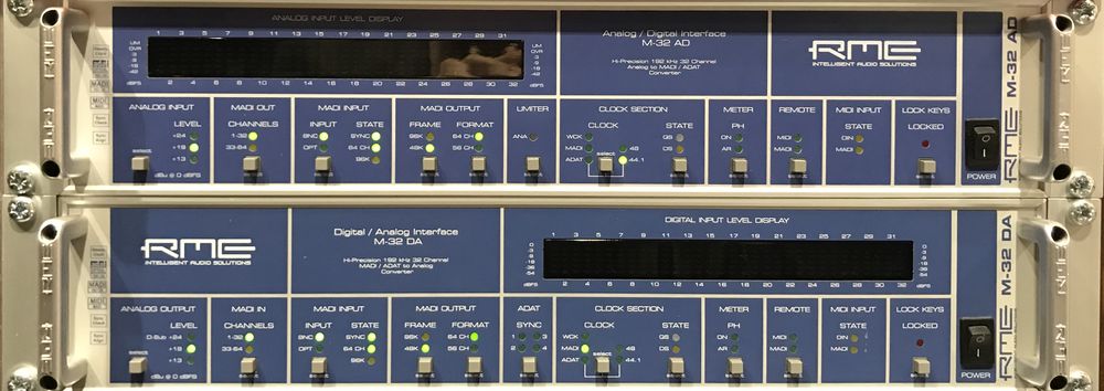 How both the RME M32s should look when recording in Pro Tools Ultimate at 44.1kHz